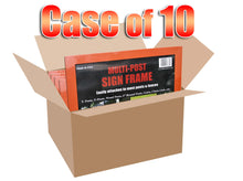 Case of 10 individually packaged sign frames in display ready shipping box